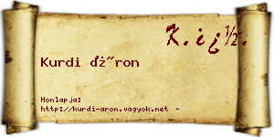 Kurdi Áron névjegykártya